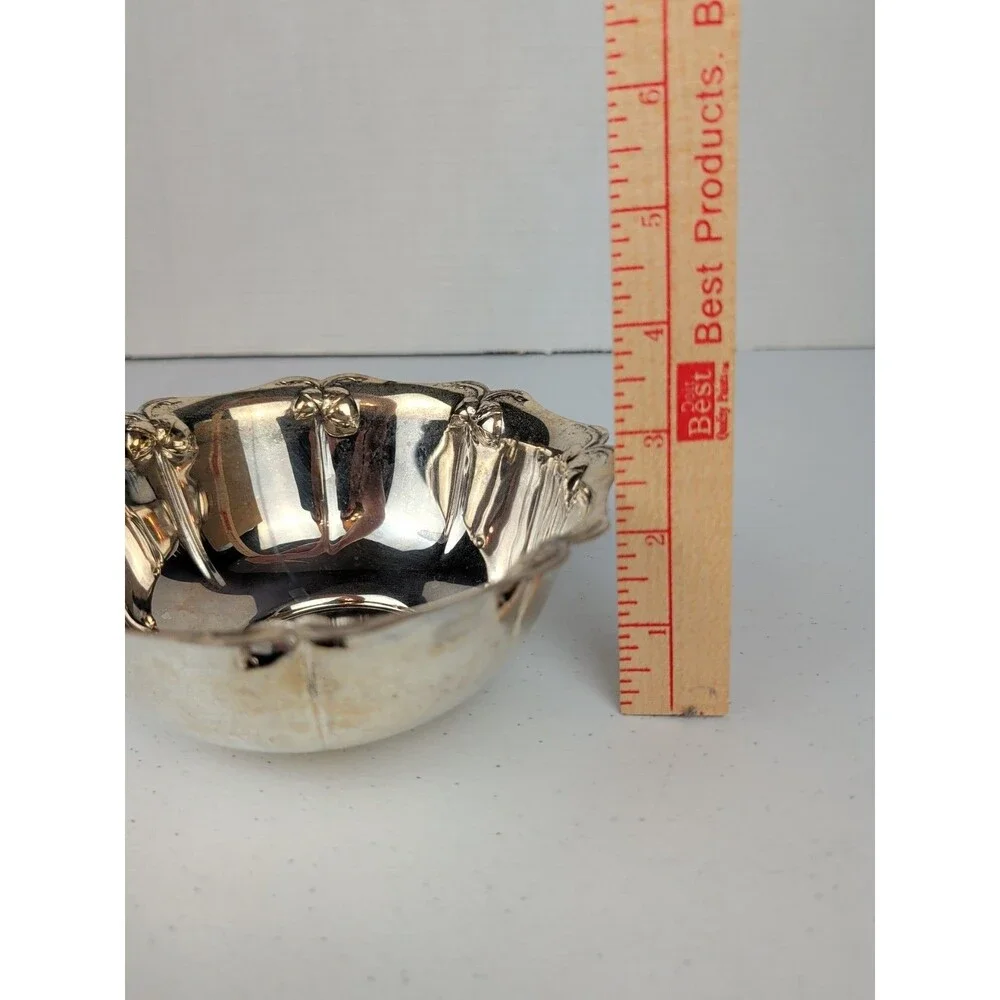 Oneida Oak Hall  Bowl 6.5 ” Silverplate Acorn Autumn Fall Candy Nut Bowl Vtg